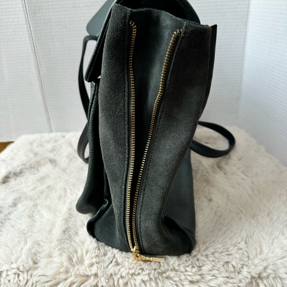 Zara Dark Green Thick 100% Pebble Cow Leather Tote bag - Picture 4 of 16